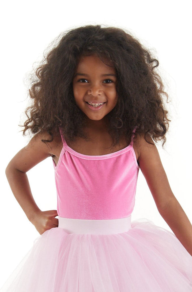 Pink Velvet Bodysuit, Sleeveless-Strappy