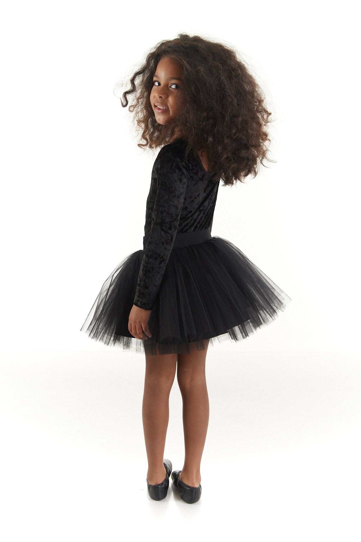 Black Velvet Bodysuit, Long-Sleeved