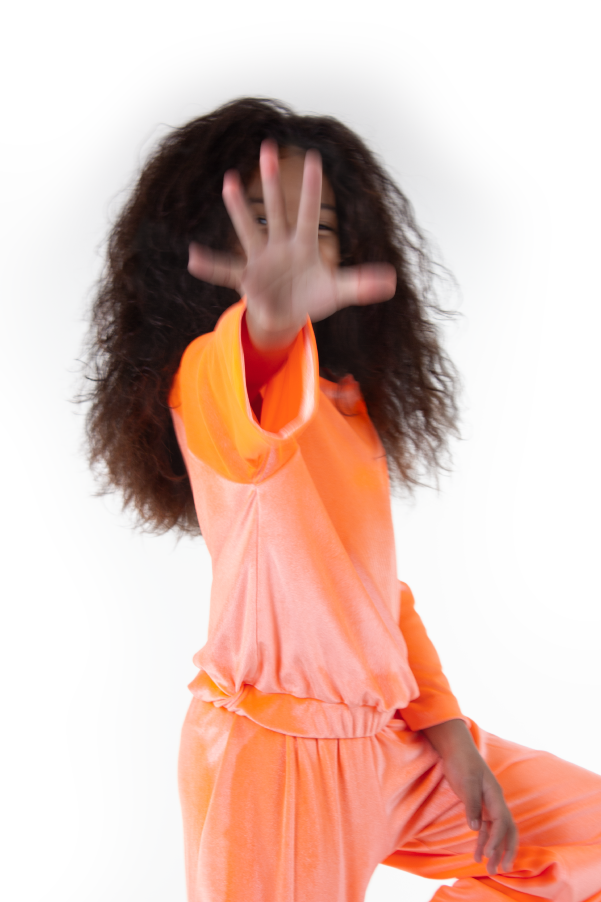 Neon Orange Velour Tracksuit