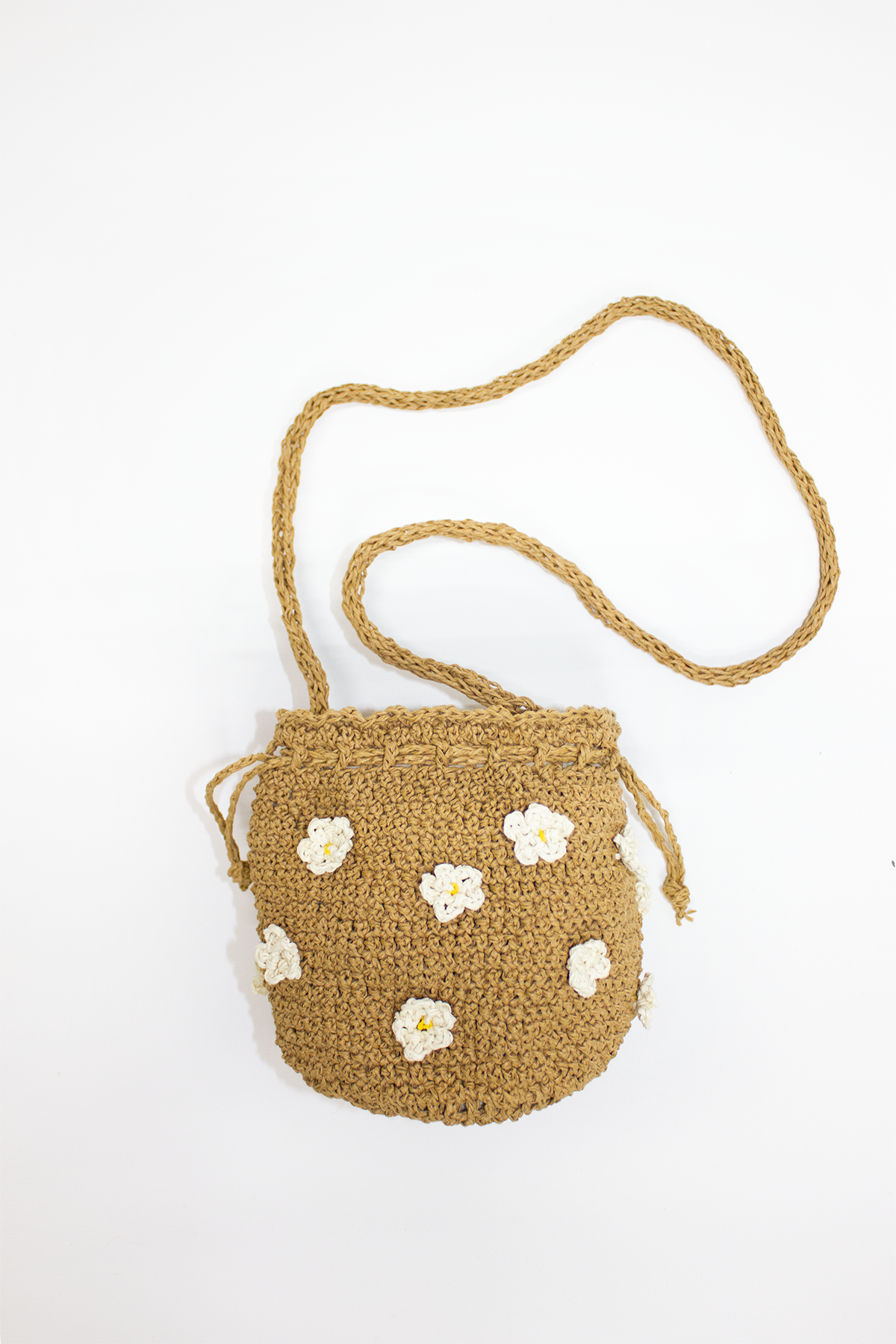 Daisy Raffia Crossbody Bag