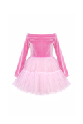 Alora Pink Velvet Tutu Dress