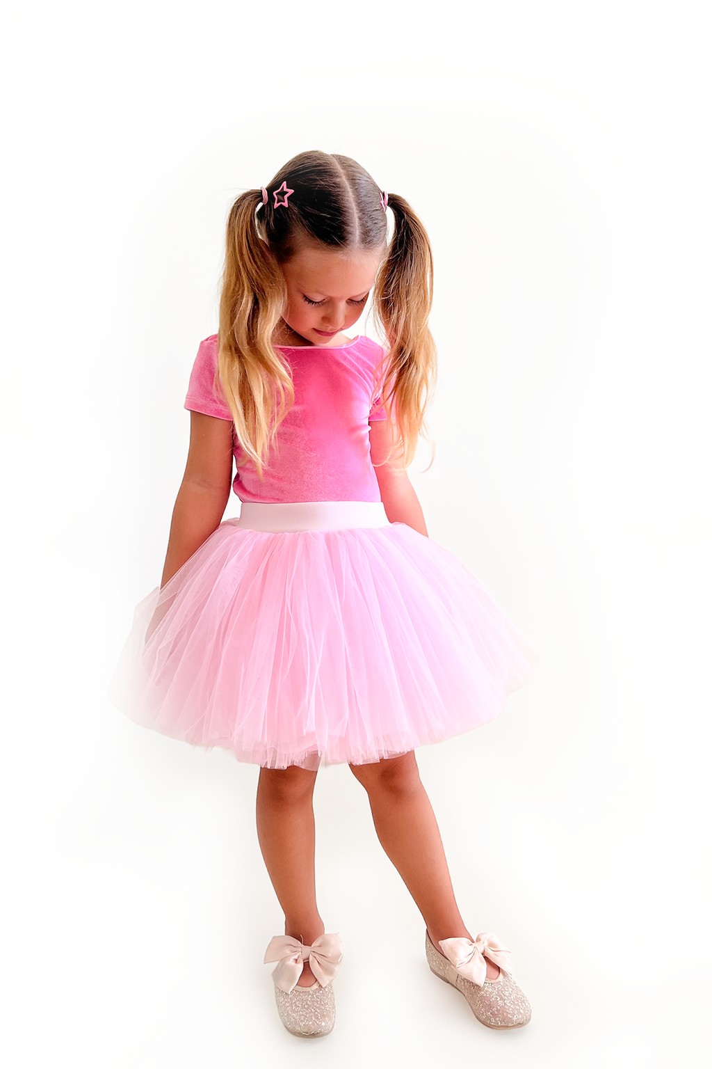 Pink Velvet Bodysuit, Short-Sleeved